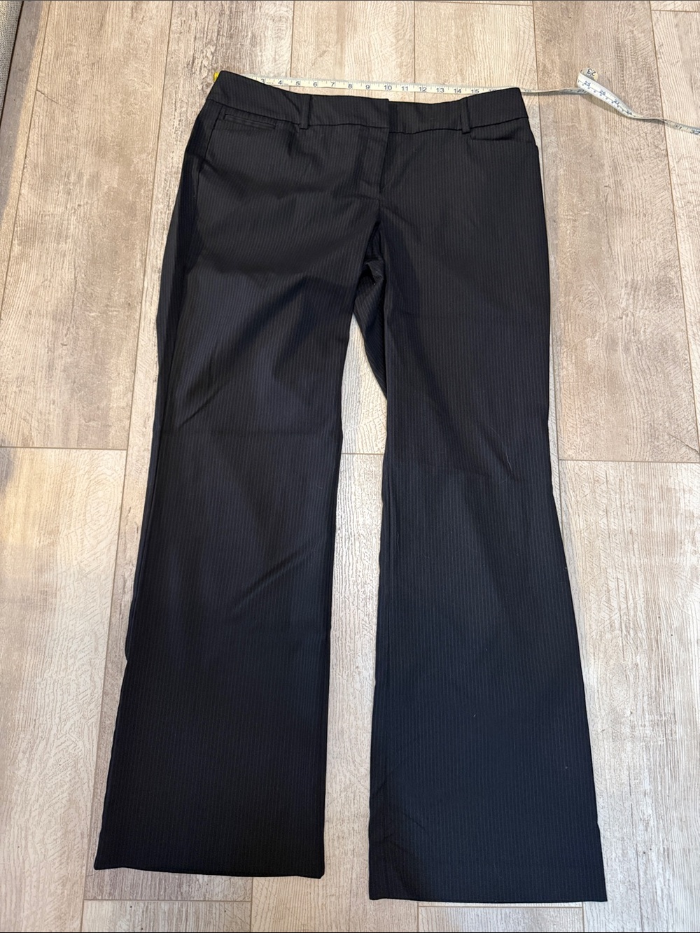 New York & Company Black Pinstriped Dress Pants